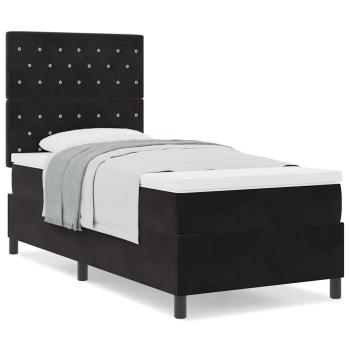 Boxspringbett mit Matratze Schwarz 100x200 cm Samt