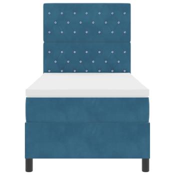 Boxspringbett mit Matratze Dunkelblau 100x200 cm Samt