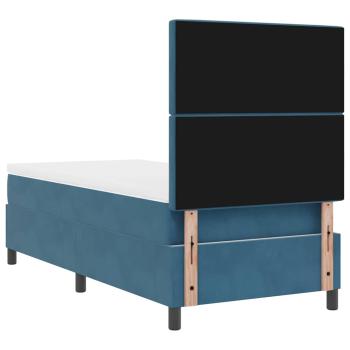 Boxspringbett mit Matratze Dunkelblau 100x200 cm Samt
