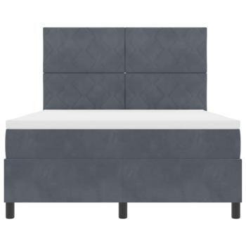 Boxspringbett mit Matratze Dunkelgrau 140x190 cm Samt