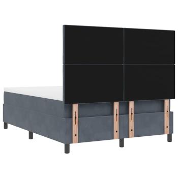 Boxspringbett mit Matratze Dunkelgrau 140x190 cm Samt