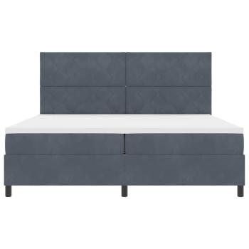 Boxspringbett mit Matratze Dunkelgrau 200x200 cm Samt