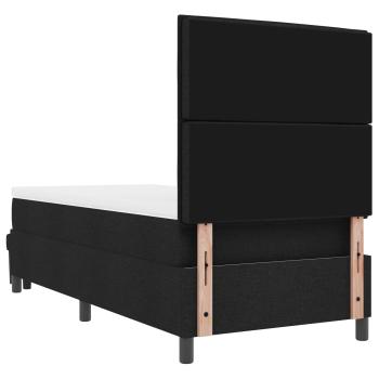 Boxspringbett mit Matratze & Bank Schwarz 80x200 cm Stoff