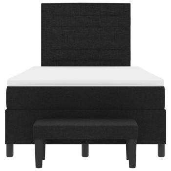 Boxspringbett mit Matratze & Bank Schwarz 120x200 cm Stoff