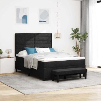 ARDEBO.de - Boxspringbett mit Kopfteil Schwarz 160 x 200 cm Stoff