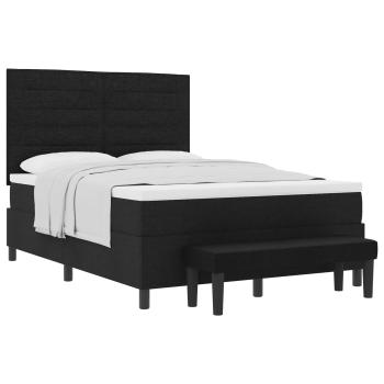 Boxspringbett mit Kopfteil Schwarz 160 x 200 cm Stoff