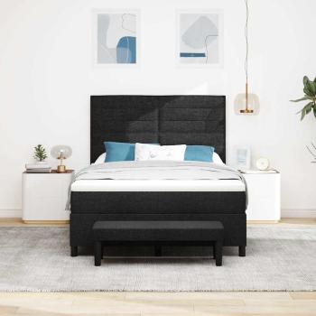 Boxspringbett mit Kopfteil Schwarz 160 x 200 cm Stoff