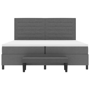 Boxspringbett mit Matratze & Bank Dunkelgrau 200x200 cm Stoff