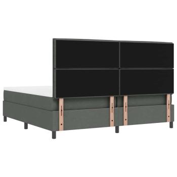 Boxspringbett mit Matratze & Bank Dunkelgrau 200x200 cm Stoff