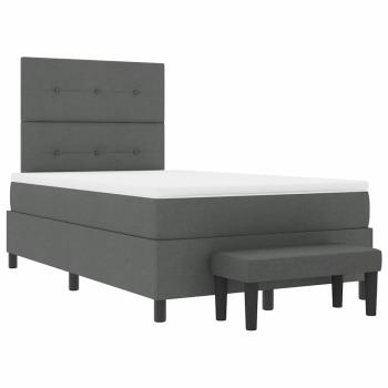 Boxspringbett mit Matratze & Bank Dunkelgrau 120x200 cm Stoff