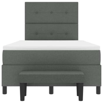 Boxspringbett mit Matratze & Bank Dunkelgrau 120x200 cm Stoff