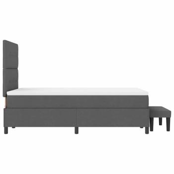 Boxspringbett mit Matratze & Bank Dunkelgrau 120x200 cm Stoff