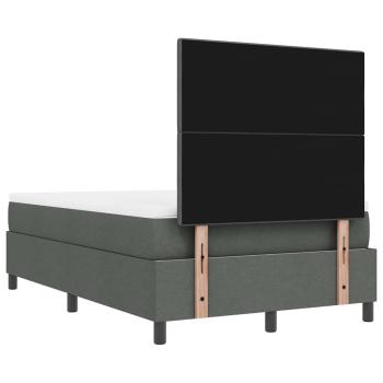 Boxspringbett mit Matratze & Bank Dunkelgrau 120x200 cm Stoff