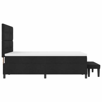 Boxspringbett mit Matratze & Bank Schwarz 140x190 cm Stoff