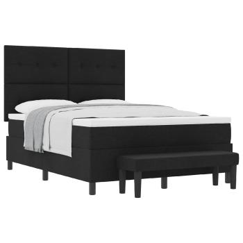 Boxspringbett mit Kopfteil Schwarz 160 x 200 cm Stoff
