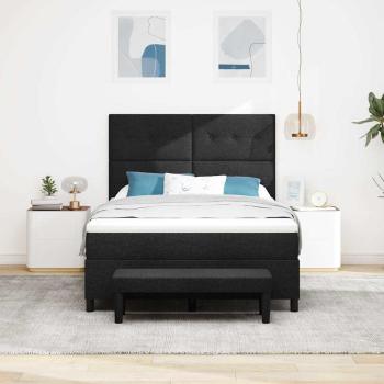 Boxspringbett mit Kopfteil Schwarz 160 x 200 cm Stoff