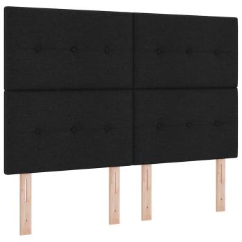 Boxspringbett mit Kopfteil Schwarz 160 x 200 cm Stoff