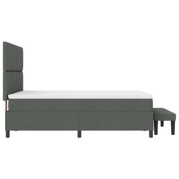 Boxspringbett mit Matratze & Bank Dunkelgrau 140x200 cm Stoff