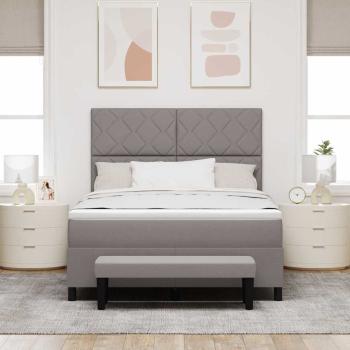 Boxspringbett mit Matratze & Bank Taupe 160x200 cm Stoff