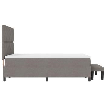 Boxspringbett mit Matratze & Bank Taupe 160x200 cm Stoff