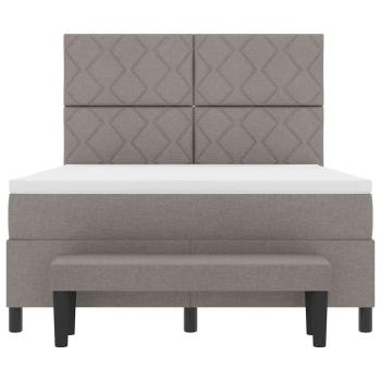 Boxspringbett mit Matratze & Bank Taupe 160x200 cm Stoff