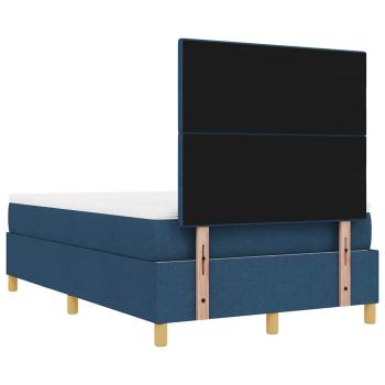 Boxspringbett mit Matratze und Bank Blau 120x200 cm Stoff
