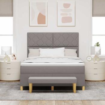 Boxspringbett mit Matratze & Bank Taupe 160x200 cm Stoff