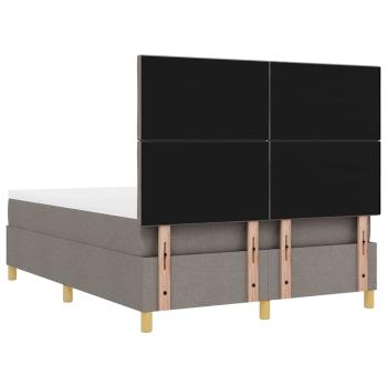 Boxspringbett mit Matratze & Bank Taupe 160x200 cm Stoff