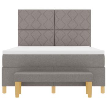 Boxspringbett mit Matratze & Bank Taupe 160x200 cm Stoff