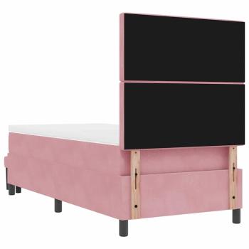 Boxspringbett mit Matratze & Bank Rosa 90x190 cm Samt
