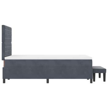 Boxspringbett mit Matratze & Bank Dunkelgrau 120x200 cm Samt