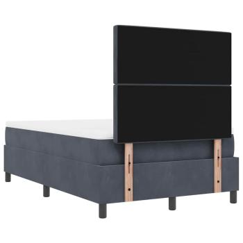 Boxspringbett mit Matratze & Bank Dunkelgrau 120x200 cm Samt