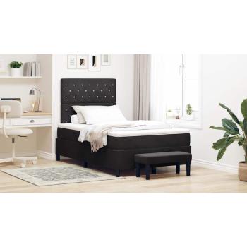 ARDEBO.de - Boxspringbett mit Matratze & Bank Schwarz 120x200 cm Samt