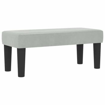 ARDEBO.de - Boxspringbett mit Matratze & Bank Hellgrau 90x190 cm Samt