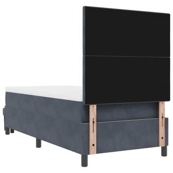 Boxspringbett mit Matratze & Bank Dunkelgrau 90x200 cm Samt