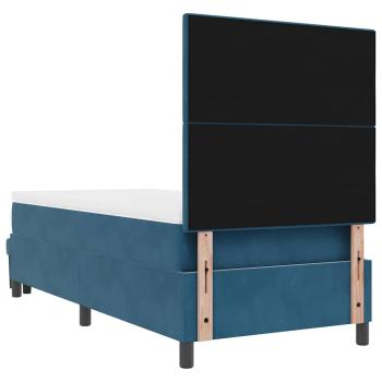 Boxspringbett mit Matratze & Bank Dunkelblau 90x200 cm Samt