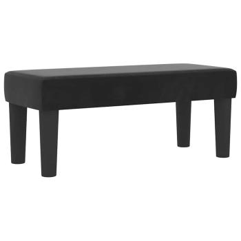 Boxspringbett mit Matratze und Bank Schwarz 100x200 cm Velours