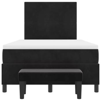 Boxspringbett mit Matratze & Bank Schwarz 120x200 cm Samt