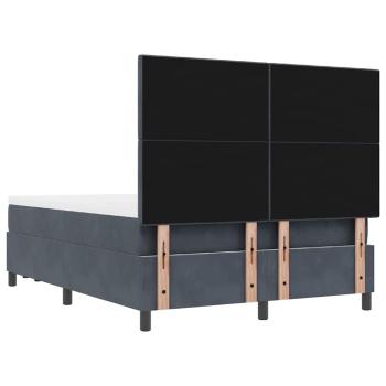 Boxspringbett mit Kopfteil Dunkelgrau 190 x 140 cm Samt