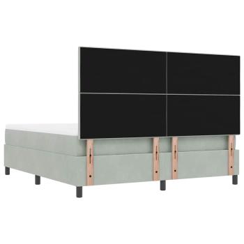 Boxspringbett mit Matratze & Bank Hellgrau 180x200 cm Samt