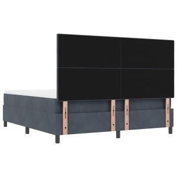 Boxspringbett mit Matratze und Bank Dunkelgrau 180x200 cm Samt