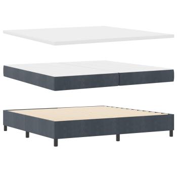 Boxspringbett mit Matratze & Bank Dunkelgrau 200x200 cm Samt