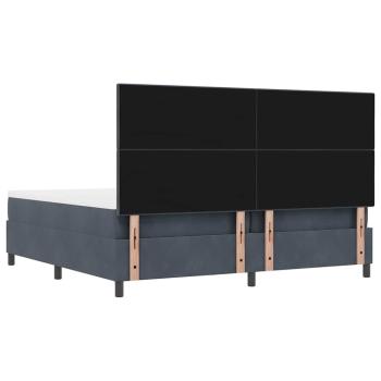 Boxspringbett mit Matratze & Bank Dunkelgrau 200x200 cm Samt