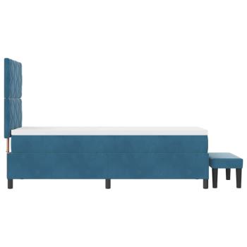 Boxspringbett mit Matratze & Bank Dunkelblau 80x200 cm Samt