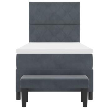 Boxspringbett mit Matratze & Bank Dunkelgrau 100x200 cm Velvet