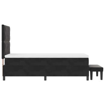 Boxspringbett mit Matratze & Bank Schwarz 100x200 cm Samt
