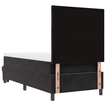 Boxspringbett mit Matratze & Bank Schwarz 100x200 cm Samt