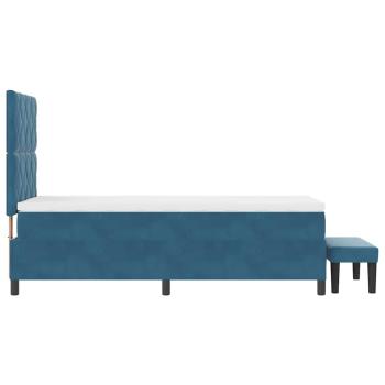 Boxspringbett mit Matratze & Bank Dunkelblau 100x200 cm Samt
