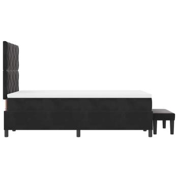 Boxspringbett mit Matratze & Bank Schwarz 120x200 cm Samt