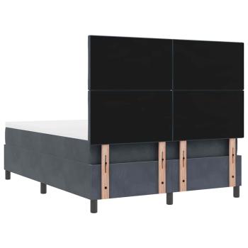 Boxspringbett mit Matratze & Bank Dunkelgrau 140x200 cm Samt
